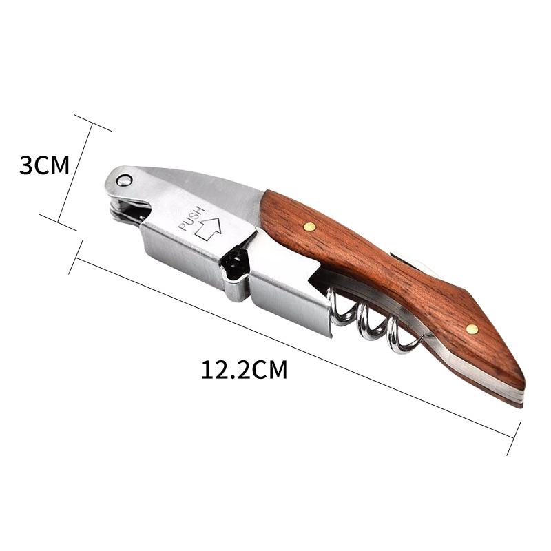 3 in 1 Corkscrew Wine Opener Wooden Wine Opener Professional Waiters Corkscrew, Bottle Opener and Foil Cutter Gift for festival