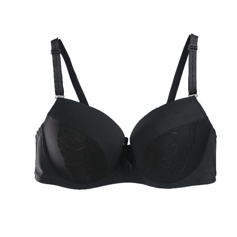 

Бюстгальтеры пуш-ап, новая мода, сексуальное однотонное нижнее белье с бантом, удобное нижнее белье на бретелях, 40/90, 42/95, 44/100, нижнее белье с чашками CD, нижнее белье большого размера 90C&CM чёрный
