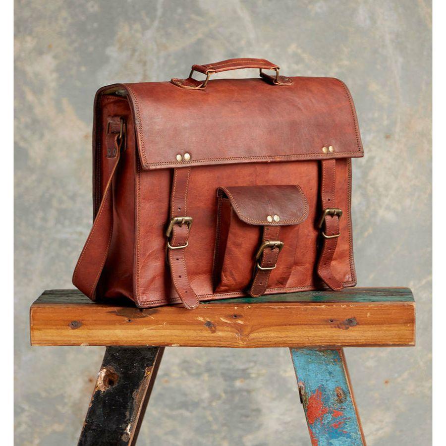 Сумка из козьей кожи для ноутбука — фото 2