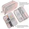 Large Capacity Pencil Case 3 Compartment Pouch Pen Bag For School Teen Girl Boy Men Women (pink)