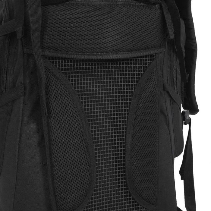 Sac à dos de randonnée noir 60 L tissu oxford