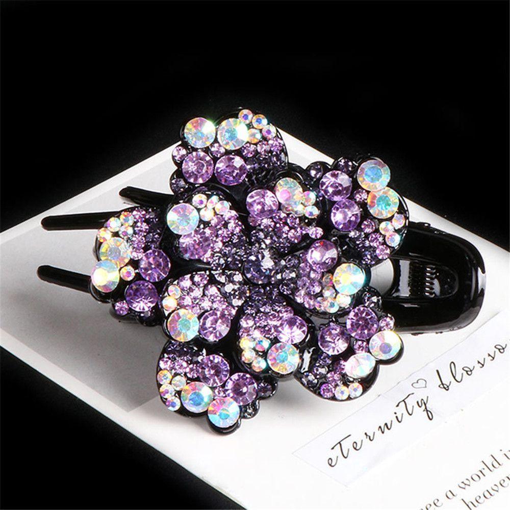 Hair Accessories Rhinestone Flower Duckbill Clips Hair Clips for Women Ponytail Headwear Hairpin