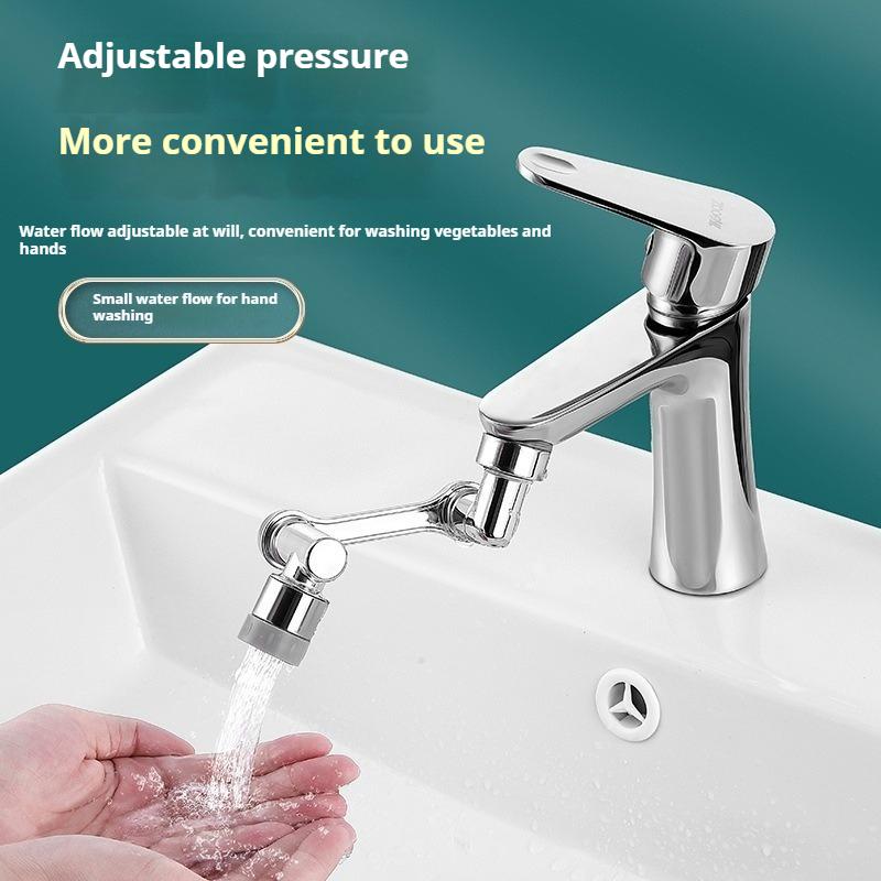 1Pc Splash-Proof 180-Degree Rotatable Robotic Arm Bathroom Sink Spout Extension Faucet Aerator Connector