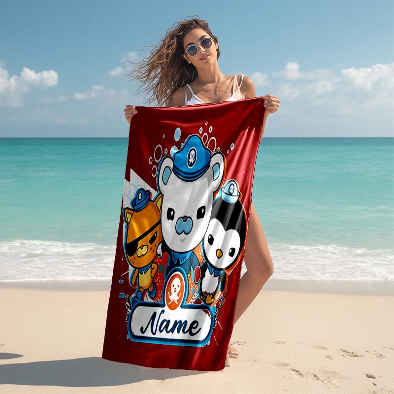 Personalized customized proof beach towel with Octonauts pattern - soft, absorbent,quick-drying,perfect swimming,camping&bathing