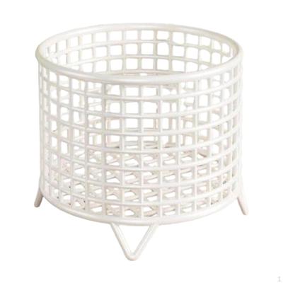 Round Metal Wire Basket Countertop Organizer Practical Mesh Storage Bin Kitchen Rack for