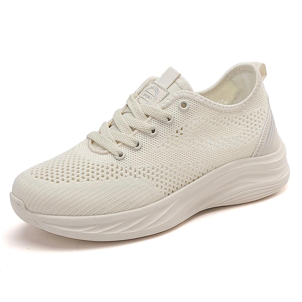 Women Lace Up Shoes Sporty Outdoor Flying Weaving Sneakers Comfort Lightweight Non Slip Athletic Shoes for Gym Work Casual Shoes