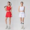 Bingse Colorblock Fitness Set: Funkční podprsenka na jógu odvádějící pot a prodyšná tenisová sukně
