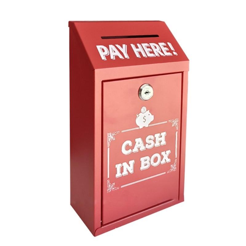 Caixa de Armazenamento de Ferro com Fechadura Estojo de Depósito Portátil Para Itens Confidenciais Acessórios de Moedas