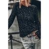 Party Glitter Nightclub Top Party Sequins Long sleeve round Neck Shirts Nightclub Personality Top