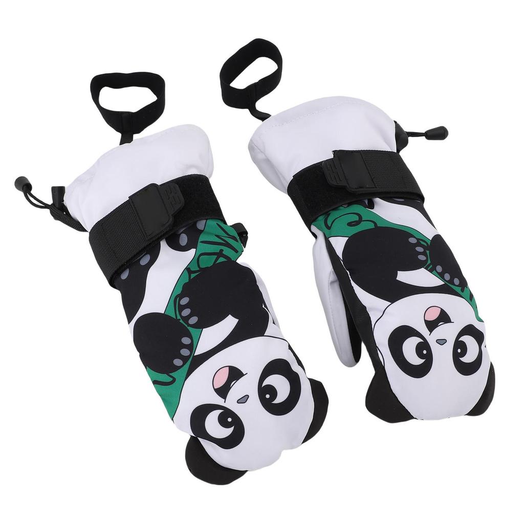 1 para rękawic narciarskich dla juniorów, antypoślizgowe rękawice śnieżne, ciepłe, odporne na ścieranie, wodoodporne rękawice snowboardowe Pand
