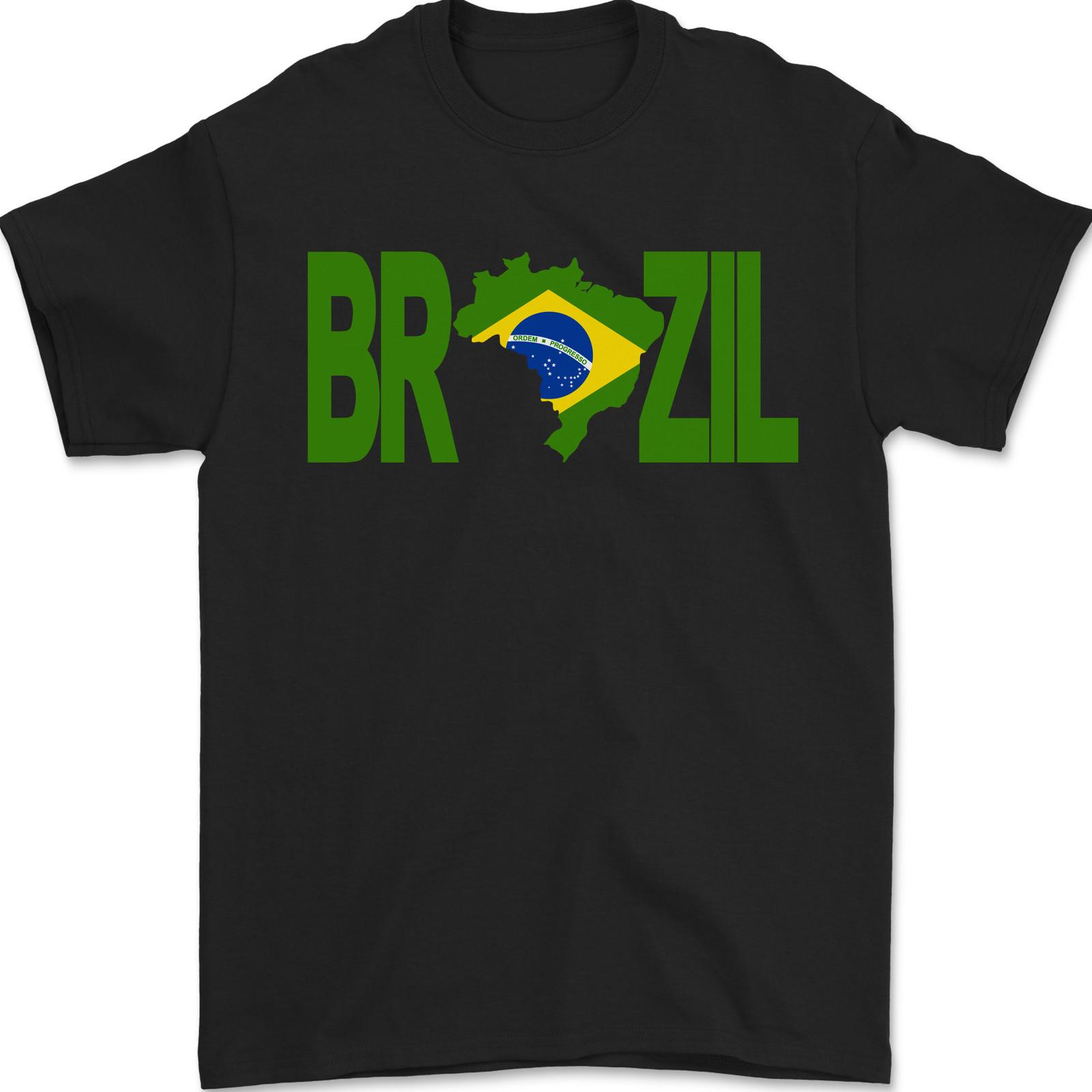 Brazil Football Brazilian Soccer Flag Mens T-Shirt 100% Cotton 3XL