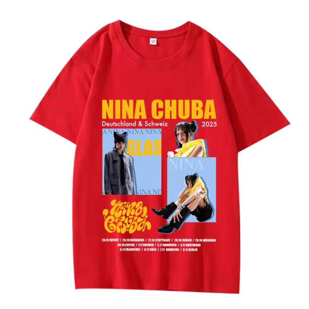 Vintage Singer Nina Chuba Graphic T Shirts 2025 New Men Women Oversized Cotton Short Sleeve Summer Funny Printed Unisex T-shirts