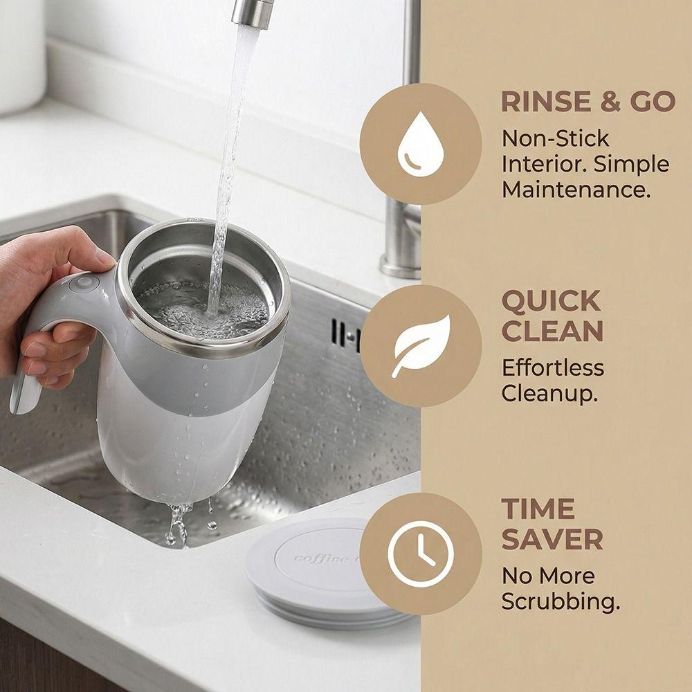 Stainless Steel Automatic Stirring Cup Rechargeable Electric Drink Mixer  Coffee Tea