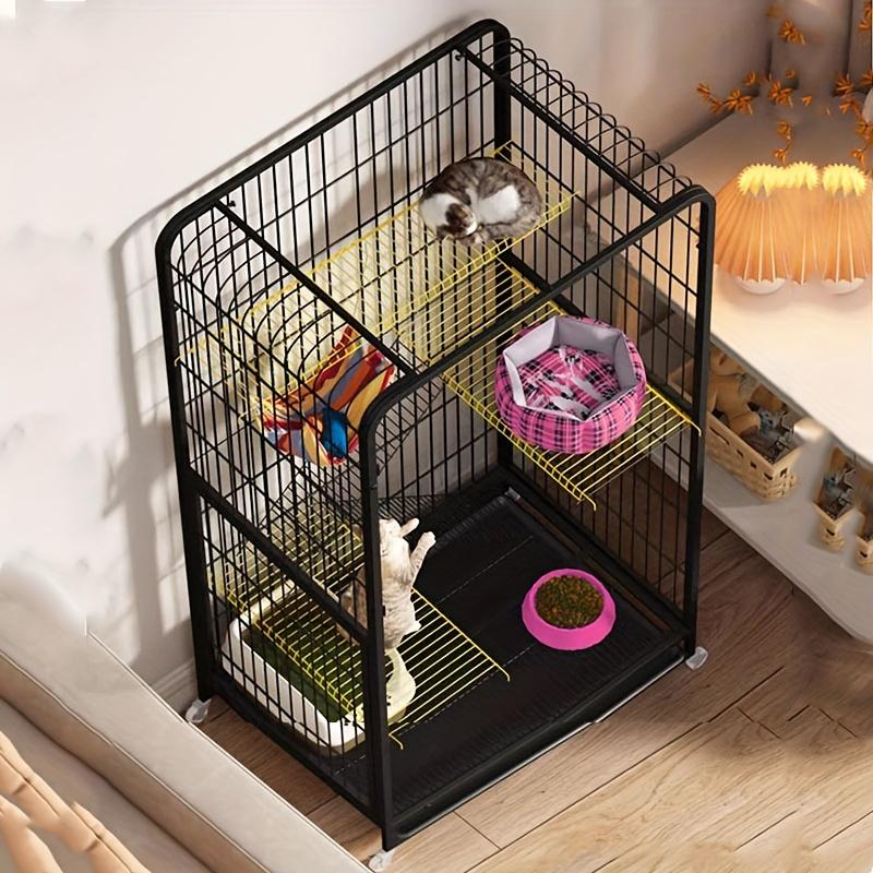 Black Square TubeDog Cage Extra Large Free Space Pet Cat House Indoor Cat Houses For Small And Medium-Sized Cat Households