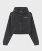 Saintpain Sp Block Crop Zip-Up Hoodie Black