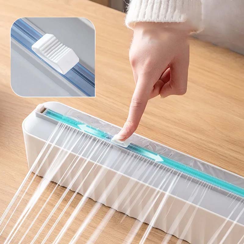 Plastic Food Wrap Cutter Slide Knife Multifunctional Magnetic Suction Wall-mounted Cutting Box Disposable Cling Film Dispenser Kitchen Foil Cutter