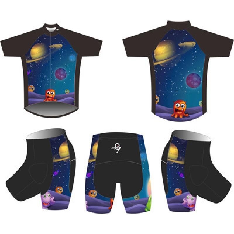 Kids Cycling Jersey Set Unisex Breathable Mesh Short Sleeve Bike Clothing Riding Skateboarding Balance