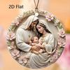 2pcs in Stock American Country Resurrection Decorat Round Wall 2D Acrylic Pendant Jesus Birth Logo Hanging Holiday Decorations