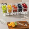 Fruit Serving Tray Food Storage Box with 5 Compartments Large Capacity BPA Free Transparent Multipurpose Fruit Salad Box