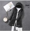 2024 Women's Lightweight Mid-Length White Duck Down Jacket, Korean Style, Slimming Design with Detachable Hood
