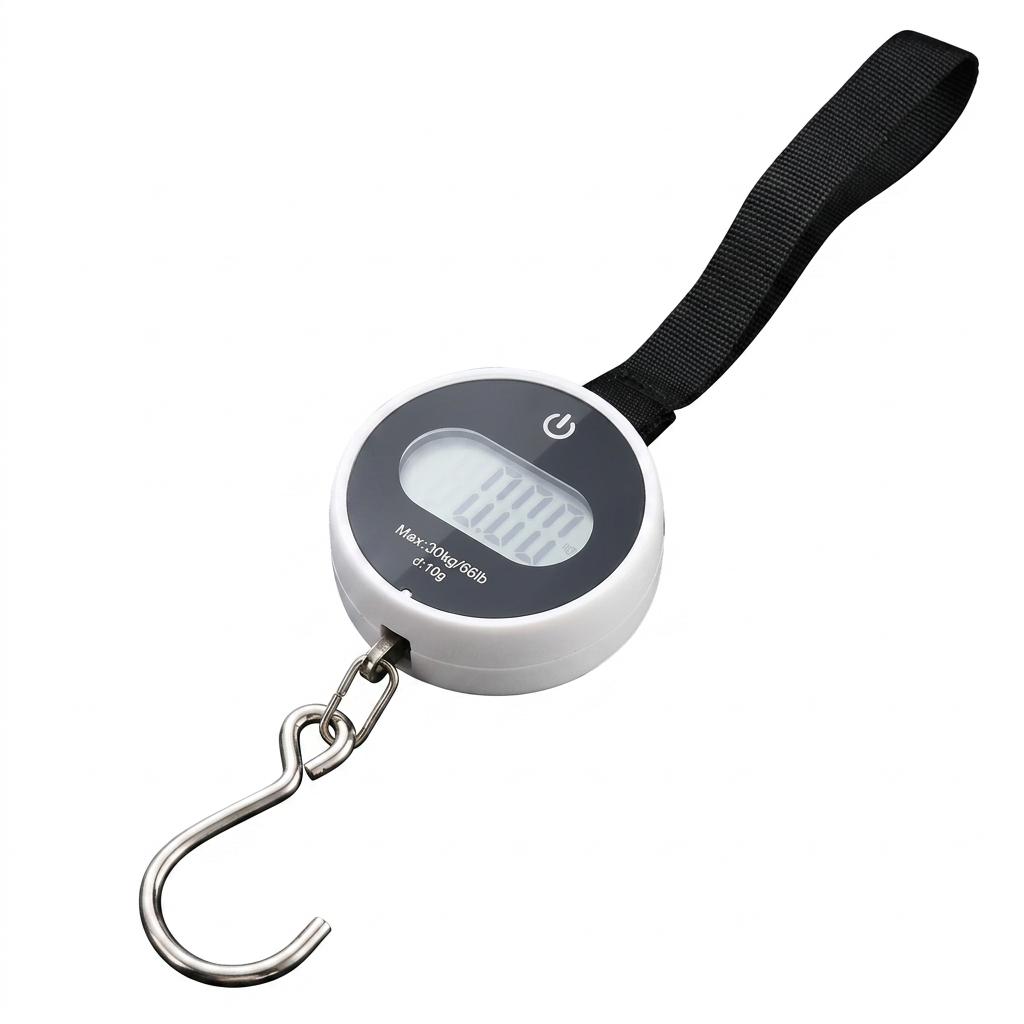 Portable High-Precision Digital Fishing Scale Mini Handheld Luggage Weighing Device with Magnetic Hook A чёрный