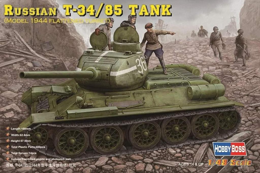 Hobby Boss 1/48 Russian Tank T-34/85 1944 Model Plastic Model