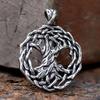 2024 New Vintage Stainless Steel Tree Of Life Pendant Necklace For Girl Boy Trendy Viking Jewelry  Couple Gift