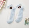 5 /10 Pairs Women Socks Summer Cartoon Socks Bear Colorful No Show Socks Soft Silk Thin Transparent Kawaii Girls Female Ankle Socks