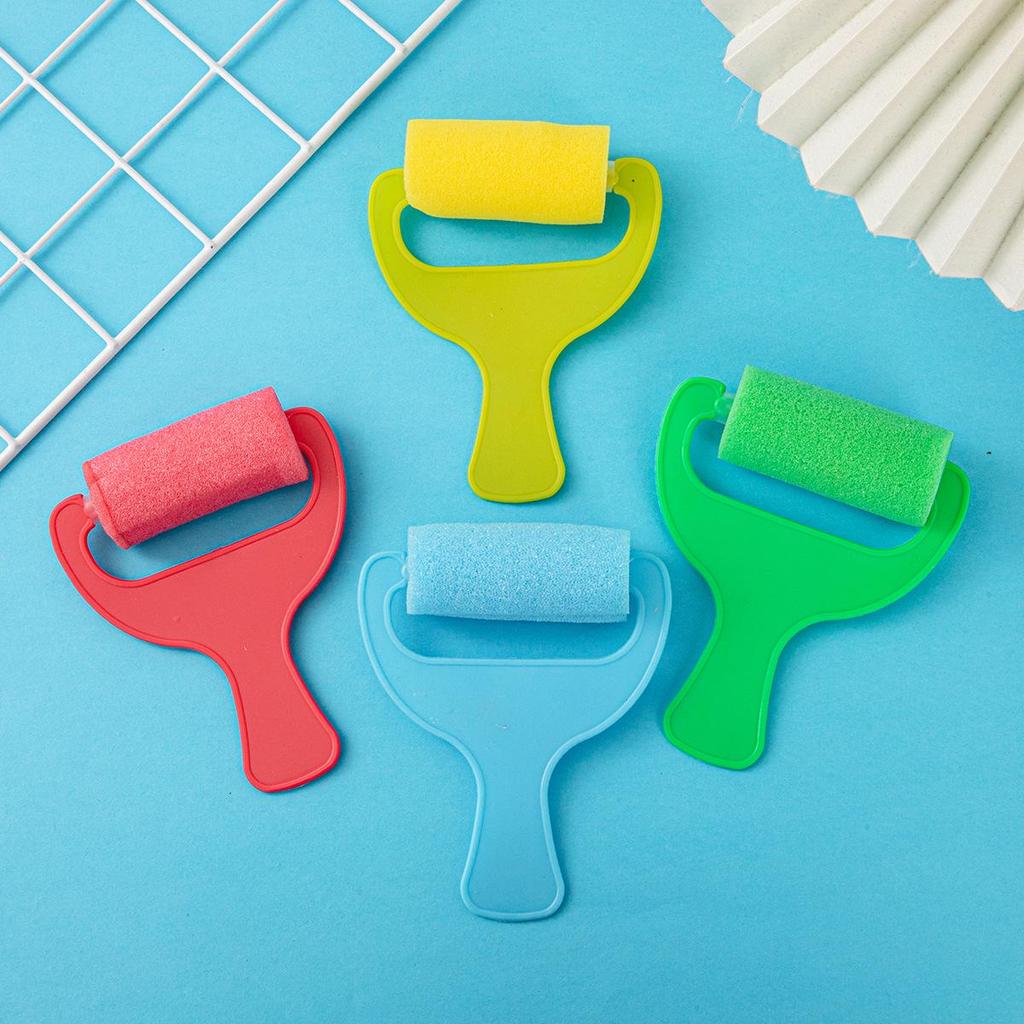 Children's DIY Sponge Painting Brush & Stamp Set for Graffiti Art