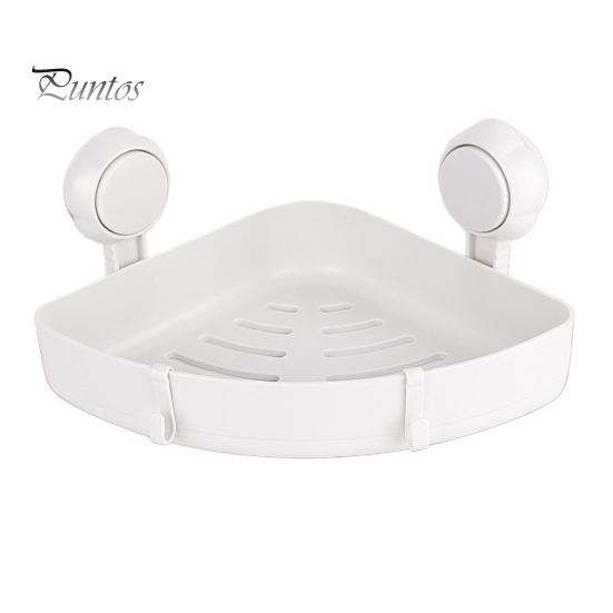 

1 комплект угловой стойки для хранения, удобный прочный дизайн на присоске, угловой ящик для хранения душа для домашней ванной комнаты белый