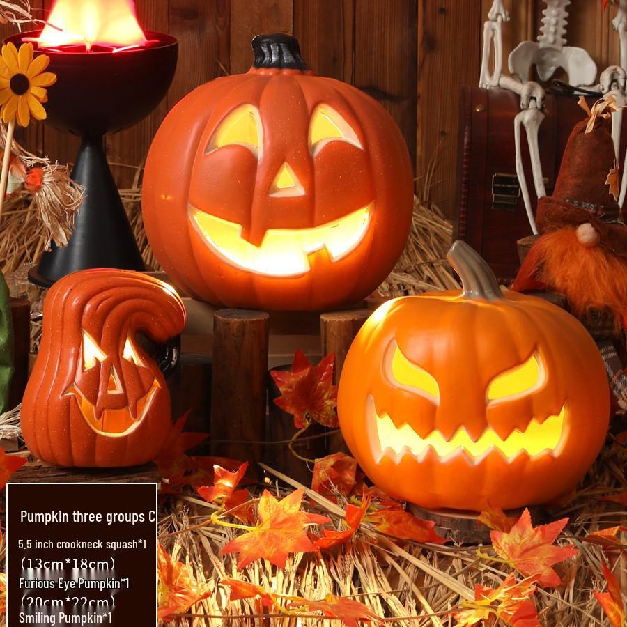 Luminous Large Halloween Pumpkin Lantern: Outdoor Decoration & Shopping Mall Display Props
