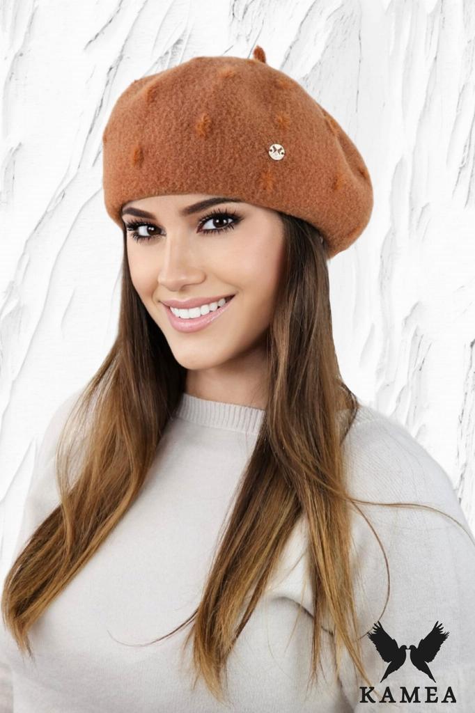 Linda - Modern Red Women' Beret with Antenna Elegant and Stylish
