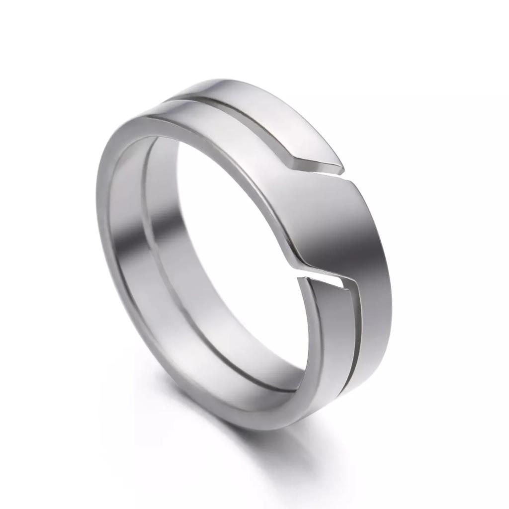 Mode Schlichter Edelstahl Partnerring für Männer Frauen Lässige Fingerringe Charm Schmuck Hochzeit Verlobung Jubiläumsgeschenk