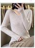 2024 Spring/Autumn Women's Slim Fit V-Neck Long Sleeve Knitwear - Korean Style Trendy Base Layer