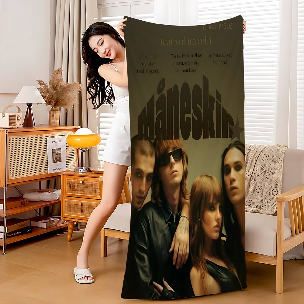

Band M-Maneskin Beach Towel Colorful Bath Towels For Girl Microfiber Quick Dry Sand Free Beach Yoga Spa Gym Pool W30*H60(CM)