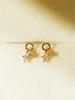 Minimalpiercing 14K Twin Cubic Drop Piercing Earrings