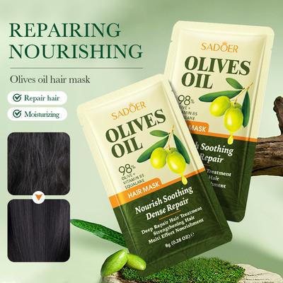 Olive Oil Hair Mask Repair Improves Frizz Portable Sheet Hair Mask