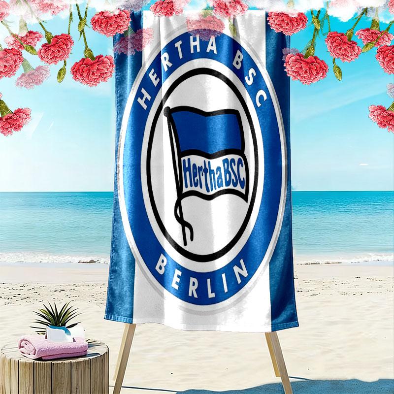 Hertha Legacy Print Beach Towel, Large Soft Quick Dry Towel for Beach Camping Swimming