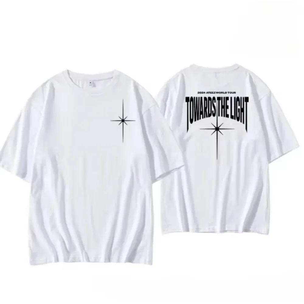 2026 Ateez World Tour Towards The Light Cotton T Shirt Korean Kpop Fashion T-shirt Men Women Casual Cozy Short Sleeve T-shirts