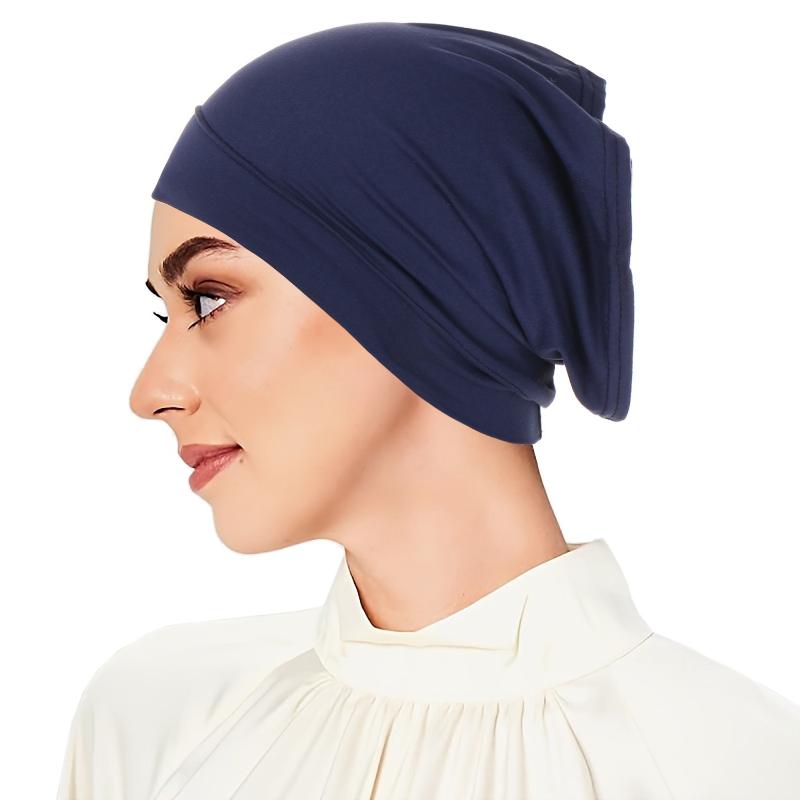 1pc Women's Hair Cap for Autumn/Winter,Breathable Pleated Fiber solid color Versatile hat,Suitable For Headscarf/Bath/Sleep Caps