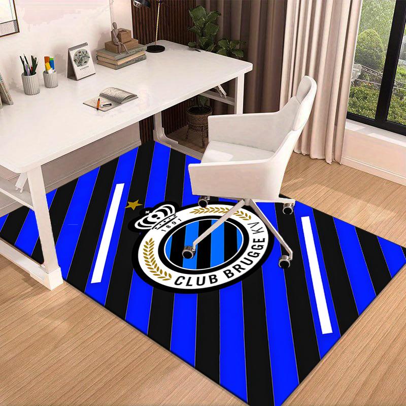 1PC FC Brugge Crest Rug Game Carpet, Floor Mat for Bedroom Living Room Entryway Rug, Home Decor Idea Gift for Christmas birthday