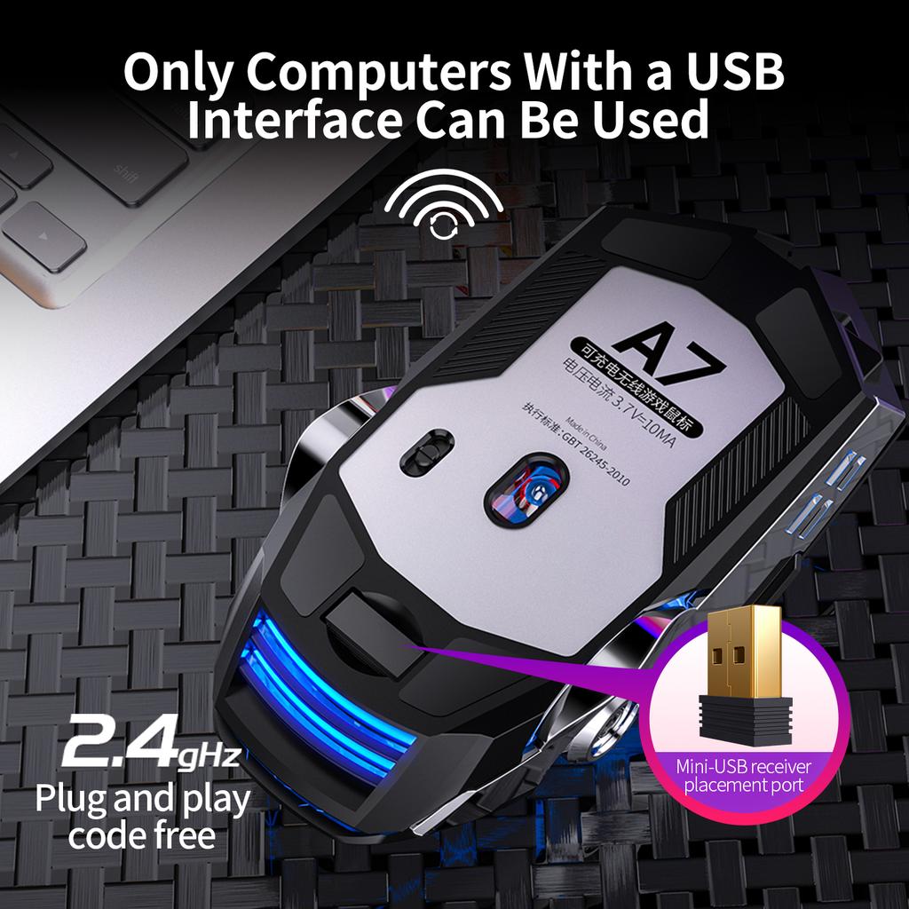 YINDIAO Wirelesss Mouse Rechargeable Notebook Computer Office Accessories Laptops Silent Mouse