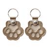 Faux Leather Pet Memorial Keychain Paw Shaped Keepsake Key Chain Easy to Use Pet Hair Storage Bag Key Holder