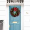 Yousheng Christmas Wreaths for Front Door Artificial Greeney Wreath with Bow And Red Berries for Holiday Home Wall Fireplace Indoor Outdoor Porch