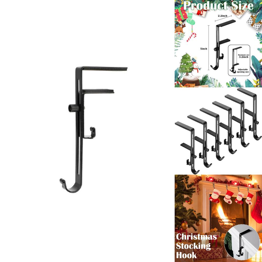 Weihnachtsstrumpfhalter mit verstellbaren rutschfesten Metallhaken für Kamin-Dekoration