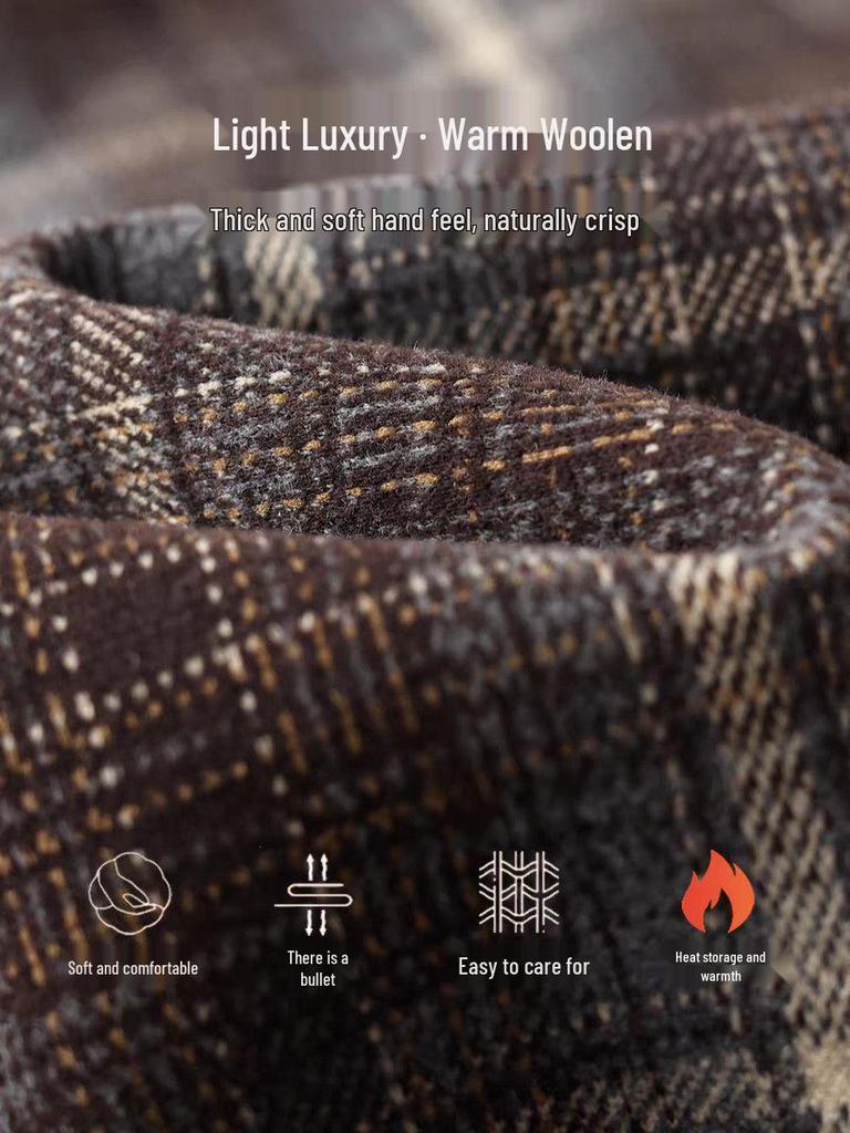 Women's Retro Irregular Plaid Woolen A-line Long Skirt - Autumn/Winter 2025 Collection