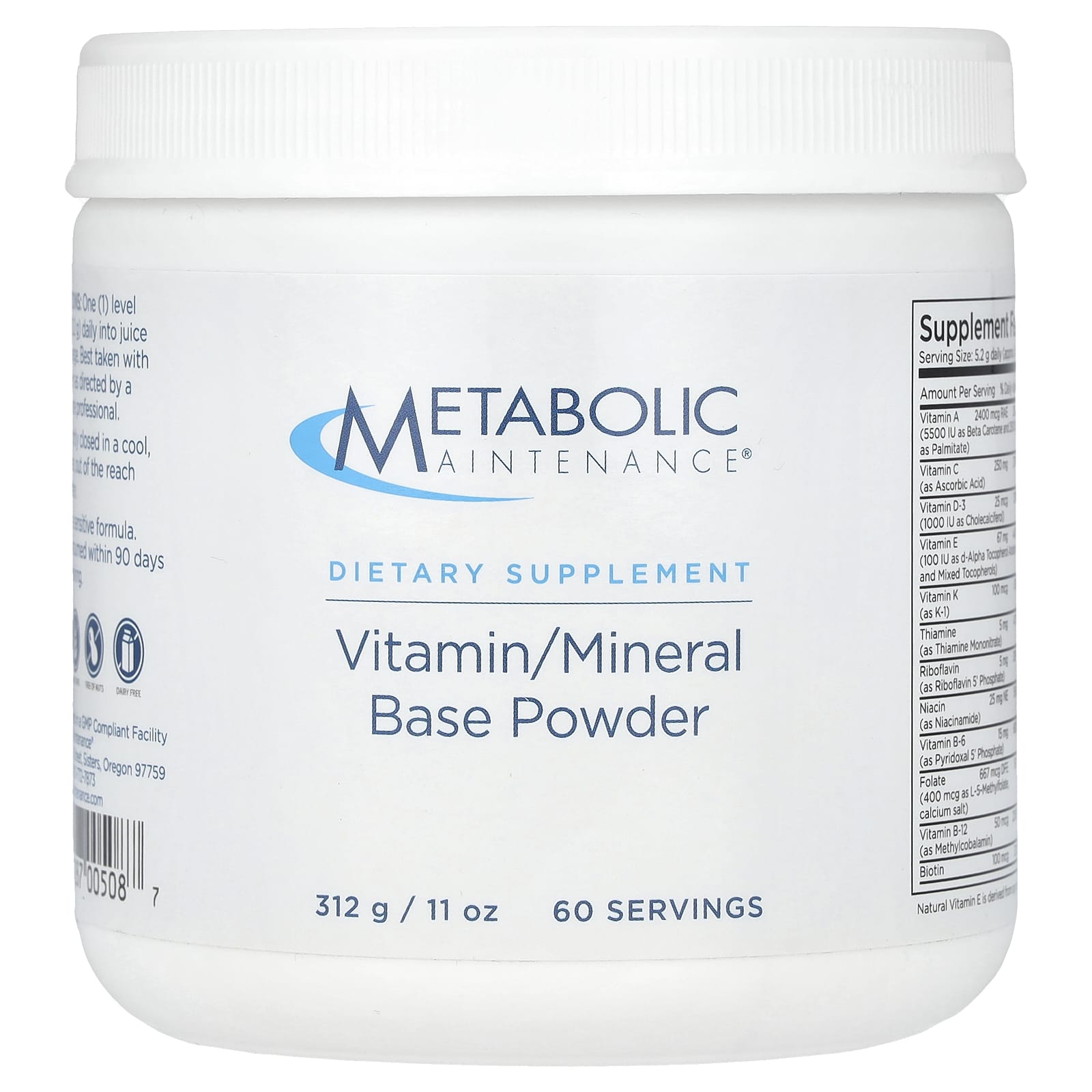 

Vitamin/Mineral Base Powder, 312G(11Oz)