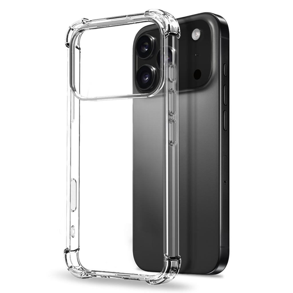 NORTHJO For iPhone 17 Pro Max Case Shockproof TPU Clear Phone Cover with Tempered Glass and Camera Lens Film