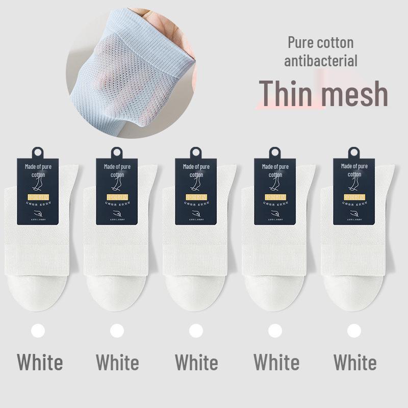 Andningsbara bomullsstrumpor för män, mellanhöga - Svarta (Vår/höst)