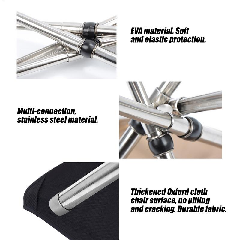 Folding Camping Stool Chair Fishing Chair Portable  Lightweight Stainless Steels Bracket Seat For Outdoor Gardening Fishing